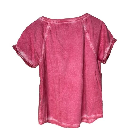 LRL Lauren Jeans Co. Pink Embroidered Short Sleeve Top Size S - Picture 4 of 4